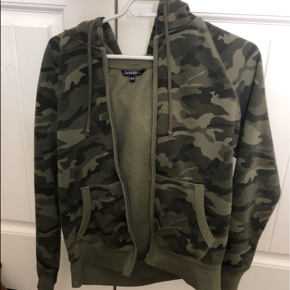 Green camo zip up sweater. Walmart - Picture 2 of 4